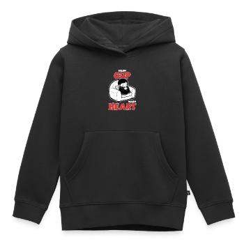Warmgetränk-Teddy einhüllen - Kinder Premium Organic Hoodie - Schwarz - Vorne - AI Model Kid Male (0cm)