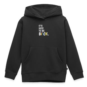 Es ist schön, wieder in der Schule zu sein, Lehrer-Schülerin - Kinder Premium Organic Hoodie - Schwarz - Vorne - AI Model Kid Male (0cm)