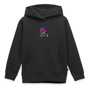 Beach Brush Strand Sonnenuntergang Palmen bunt - Kinder Premium Organic Hoodie - Schwarz - Vorne - AI Model Kid Male (0cm)