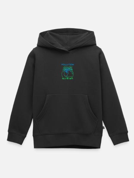Pollution Kills The Earth - Kinder Premium Organic Hoodie - Schwarz