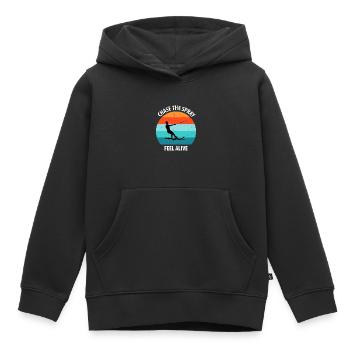 Ski nautique, ski nautique, skieurs nautiques - Sweat Premium à capuche enfant bio - noir - Devant - AI Model Kid Male (0cm)