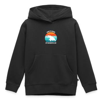 Drôle de mammouth de l’âge de pierre de l’âge de glace Design préhistorique - Sweat Premium à capuche enfant bio - noir - Devant - AI Model Kid Male (0cm)