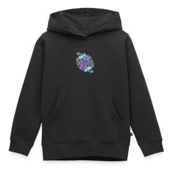 Poisson signe du zodiaque - Sweat Premium à capuche enfant bio - noir - Devant - AI Model Kid Male (0cm)