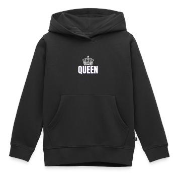 Queen Partner Shirt Queen King Crown - Kids Premium Organic Hoodie - black - Front - AI Model Kid Male (0cm)