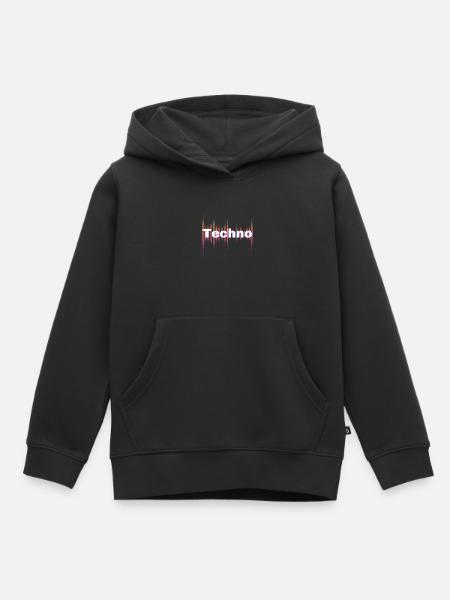 Techno - Kinder Premium Organic Hoodie - Schwarz