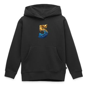 NO. 5 NUMBER 5 COOL 5TH BIRTHDAY - Kids Premium Organic Hoodie - black - Front - AI Model Kid Male (0cm)