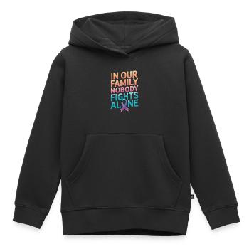 Sensibilisation au cancer Cancer Cancer du sein - Sweat Premium à capuche enfant bio - noir - Devant - AI Model Kid Male (0cm)