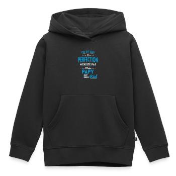 La Perfection n'existe pas Mais Papy est Réel - Sweat Premium à capuche enfant bio - noir - Devant - AI Model Kid Male (0cm)