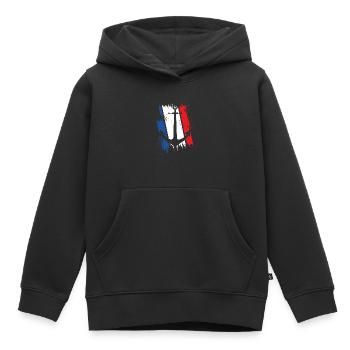 Ancre coups de pinceau motif maritime de l'Allemagne du Nord - Sweat Premium à capuche enfant bio - noir - Devant - AI Model Kid Male (0cm)