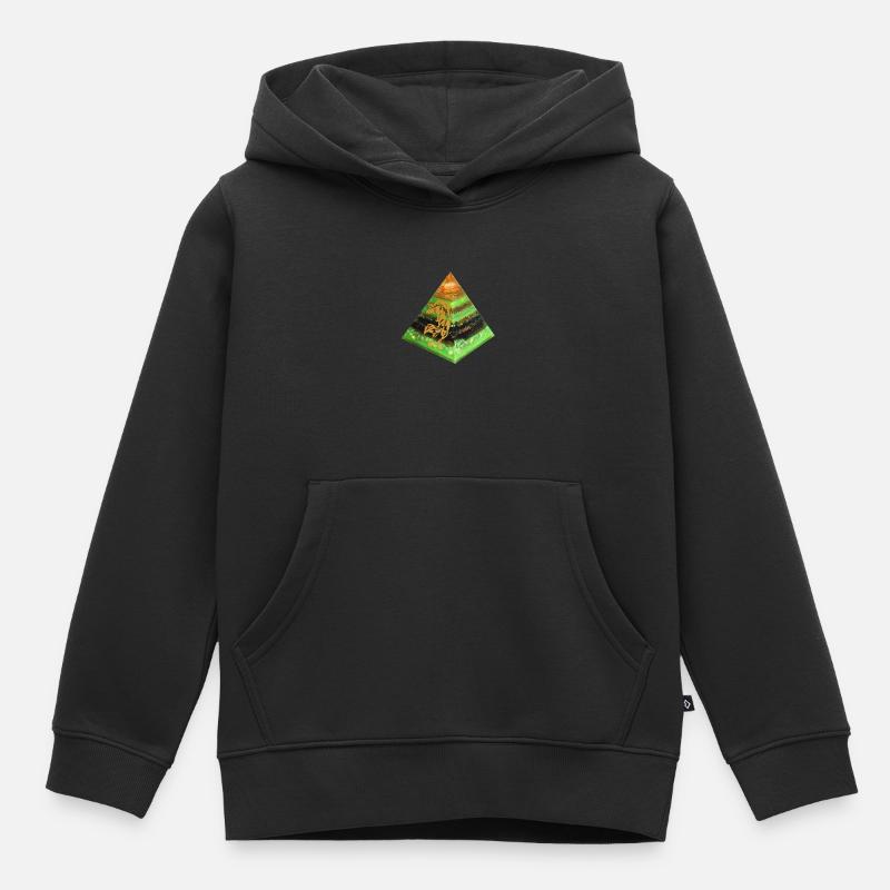 Pyramide d’énergie du loup - Sweat Premium à capuche enfant bio - noir