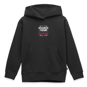 Divorcez de votre mari républicain Divorcé Ex-femme W - Sweat Premium à capuche enfant bio - noir - Devant - AI Model Kid Male (0cm)