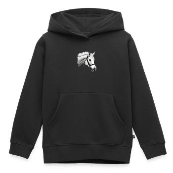 Pferd Skizze Bleistift Pferde Tier Porträts 3 - Kinder Premium Organic Hoodie - Schwarz - Vorne - AI Model Kid Male (0cm)