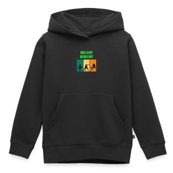 was geht samstag? - Kinder Premium Organic Hoodie - Schwarz - Vorne - AI Model Kid Male (0cm)