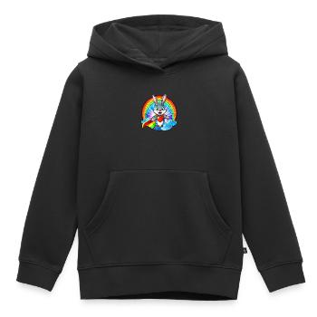Superhelden Hase - Kinder Premium Organic Hoodie - Schwarz - Vorne - AI Model Kid Male (0cm)