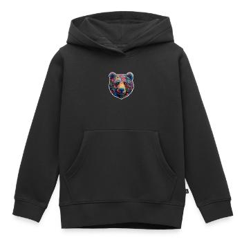 Ours psychédélique - Sweat Premium à capuche enfant bio - noir - Devant - AI Model Kid Male (0cm)
