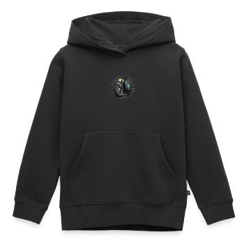Schwalbe Tuning (türkis / Rost) // Illustration - Kinder Premium Organic Hoodie - Schwarz - Vorne - AI Model Kid Male (0cm)