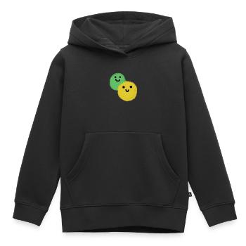 Two balls - Kids Premium Organic Hoodie - black - Front - AI Model Kid Male (0cm)