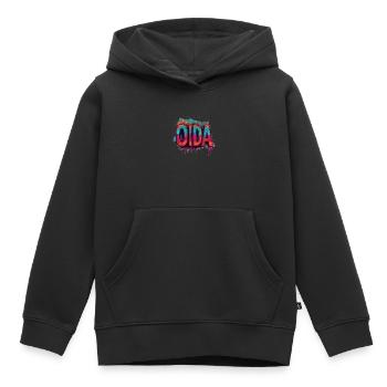 OIDA - Sweat Premium à capuche enfant bio - noir - Devant - AI Model Kid Male (0cm)