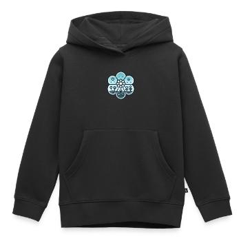 Blumenwiese blaugrün - Kinder Premium Organic Hoodie - Schwarz - Vorne - AI Model Kid Male (0cm)