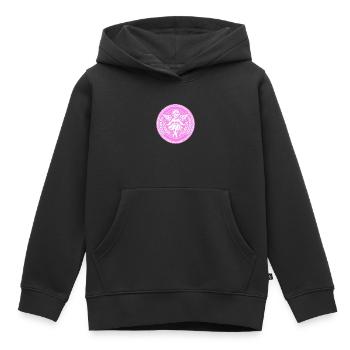 Logo de l’ange gardien - Sweat Premium à capuche enfant bio - noir - Devant - AI Model Kid Male (0cm)