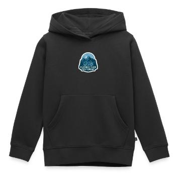 Further Than Yesterday - Bikepacking - Kids Premium Organic Hoodie - black - Front - AI Model Kid Male (0cm)