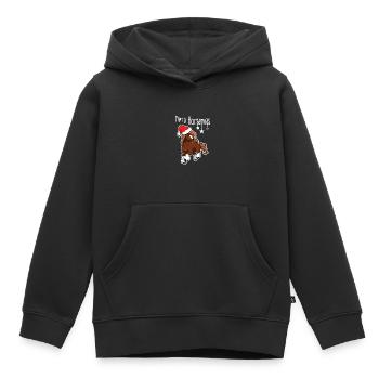 Frohe Weihnachten Santa Horse Pony Holiday Cute Art - Kinder Premium Organic Hoodie - Schwarz - Vorne - AI Model Kid Male (0cm)