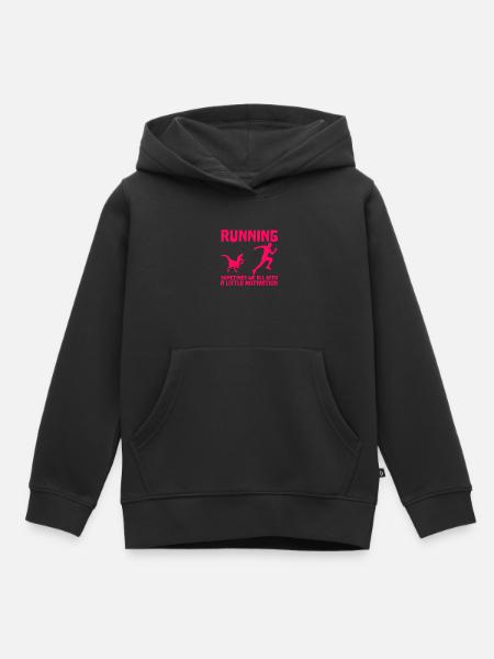 Funny funny running motivation - Kids Premium Organic Hoodie - black
