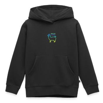 Lama lama dramatique - Sweat Premium à capuche enfant bio - noir - Devant - AI Model Kid Male (0cm)