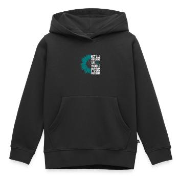 Guerrier SOPK : Combat invisible - Sweat Premium à capuche enfant bio - noir - Devant - AI Model Kid Male (0cm)