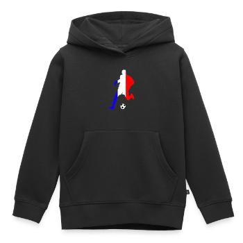 joueur de foot france - Sweat Premium à capuche enfant bio - noir - Devant - AI Model Kid Male (0cm)