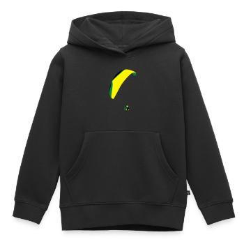 Paraglider Acro - Sweat Premium à capuche enfant bio - noir - Devant - AI Model Kid Male (0cm)