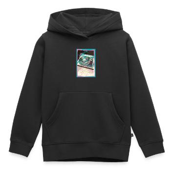 I LOVE VINYL, Pop Art, Turntable, Plattenspieler - Kinder Premium Organic Hoodie - Schwarz - Vorne - AI Model Kid Male (0cm)