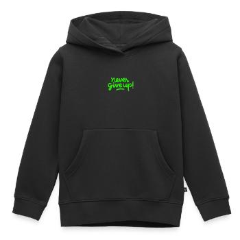 Never Give Up - Kids Premium Organic Hoodie - black - Front - AI Model Kid Male (0cm)
