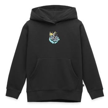 Phare côte mer mer - Sweat Premium à capuche enfant bio - noir - Devant - AI Model Kid Male (0cm)