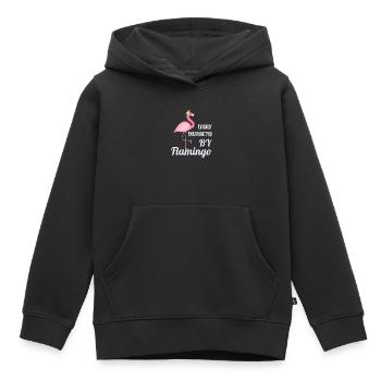 Flamingo - Sweat Premium à capuche enfant bio - noir - Devant - AI Model Kid Male (0cm)