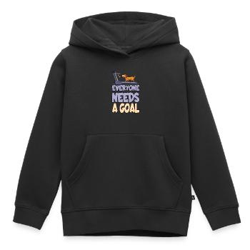Jeder braucht ein Ziel - Kinder Premium Organic Hoodie - Schwarz - Vorne - AI Model Kid Male (0cm)