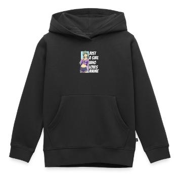 Anime Japonais Otaku Anime Amateurs - Sweat Premium à capuche enfant bio - noir - Devant - AI Model Kid Male (0cm)