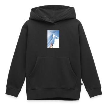 Affiche des Alpes Mönch Suisse Alpinisme piolet - Sweat Premium à capuche enfant bio - noir - Devant - AI Model Kid Male (0cm)