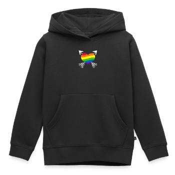 Arc-en-ciel - Sweat Premium à capuche enfant bio - noir - Devant - AI Model Kid Male (0cm)