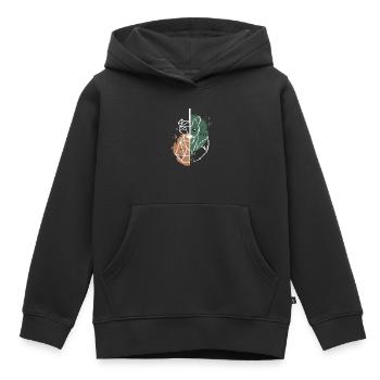 Renard vs origami dessin blanc - Sweat Premium à capuche enfant bio - noir - Devant - AI Model Kid Male (0cm)
