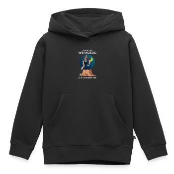 Le bûcheron et ses outils - Sweat Premium à capuche enfant bio - noir - Devant - AI Model Kid Male (0cm)
