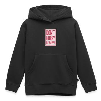Don't hurry be happy - Kids Premium Organic Hoodie - black - Front - AI Model Kid Male (0cm)