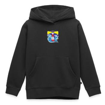 Phare Côte Mer Mer - Sweat Premium à capuche enfant bio - noir - Devant - AI Model Kid Male (0cm)