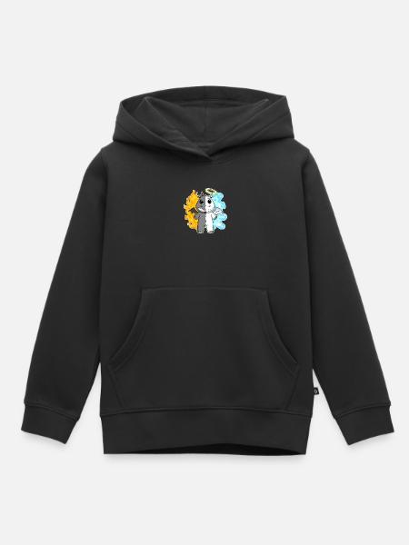 Hippo - Angel and Devil - Kids Premium Organic Hoodie - black
