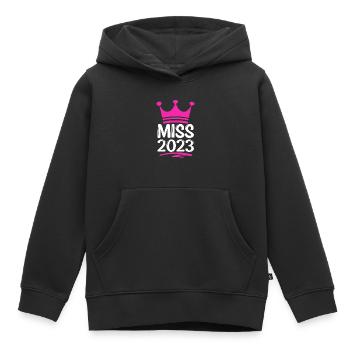 Bienvenue dans la vie, petite fille! Naissance 2023 - Sweat Premium à capuche enfant bio - noir - Devant - AI Model Kid Male (0cm)