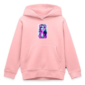 Frau mit Schmuck - Kinder Premium Organic Hoodie - Rosa - Vorne - AI Model Kid Female (0cm)