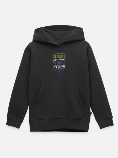 Anti War Disarmament Peace Symbol Bird - Kids Premium Organic Hoodie - black