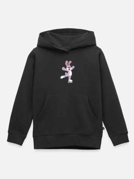Hase Eislaufen Schlittschuhe - Kinder Premium Organic Hoodie - Schwarz