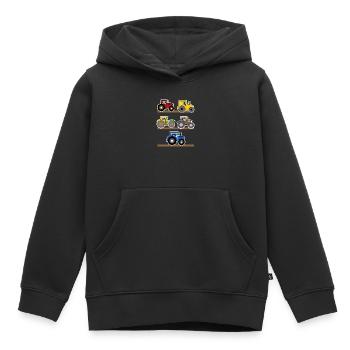 Agriculture Vie rurale Agriculture Tracteur Agriculteur - Sweat Premium à capuche enfant bio - noir - Devant - AI Model Kid Male (0cm)