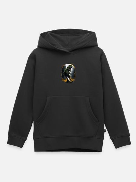 T Rex Dinosaurier - Kinder Premium Organic Hoodie - Schwarz